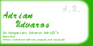 adrian udvaros business card